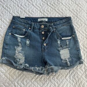 Almost Famous Blue Distressed Jean Shorts